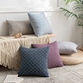 Miniatyrbillede 2 af 3: Sæt med 2 Bløde Solide Pudebetræk Firkantede Pudebetræk i Kunstlinned Pudebetræk til Stue Sofa Sofa Soveværelsesindretning (Korall, 18\"x18\")