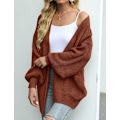 Miniatyrbillede 2 af 3: Dametrøje Efterår/Vinter Ballonærmer Damejakke Mode Tyk Uld Lommer Casual Strikket Cardigan Khaki khaki khaki S