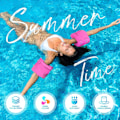 Miniatyrbillede 5 af 5: IC 12-pak Armfloaties Svømmearmbånd Oppustelige Vandflydere Flydere Ærmer Simringer Rør Armlets Roll Up Arm Floaties (Gul, Blå, Roserød)