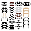 Pikkukuva 1 / 5: IC Mustasch självhäftande 48 falska skägg för att limma Schnauzer Fake 48pcs