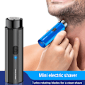 Miniatyrbillede 2 af 5: IC 2022 Mini Elektrisk Skraber til Mænd Bærbar Elektrisk Skraber Skæg Sort