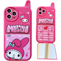 Pikkukuva 1 / 5: IC Piirretty Kotelo iPhone 13:lle, Retro Kawaii Söpö Puhelimen Kotelo Peilillä Pehmeä Iskun Kestävä TPU-Kotelo Tytöille Lapsille Teineille (Vaaleanpunainen)