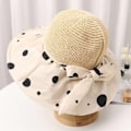 Miniatyrbilde 4 av 5: IC Kvinners Solhatt Sommer Vinyl Kvinners Wave Dot Hollow Svart