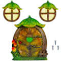 Miniatyrbillede 1 af 5: IC Miniatyr Fe-Gnome Dør & Vindue Til Træ Dekoration, Glow In The Dark Fe-Sovedør