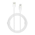 Rvelon iPhone-kabel USB A till Lightning MFi Silikon 2M Vit Vit