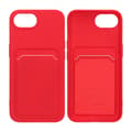iPhone 16e Silicone Mobile Case with Card Holder - Red Röd
