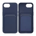 iPhone 16e Silicone Mobile Case with Card Holder - Blue Blå