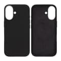 Silicone Mobile Case for iPhone 16 - Black with Camera Protection Svart