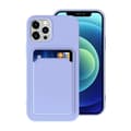 Silicone Card Holder Case for iPhone 12 and 12 Pro - Purple Lila