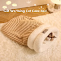Miniatyrbild 3 av 7: Vintervarm Sovsäck för Katter Mjuk Plysch Katthideout Snuggle Sack Katthåla Säng för Innekatter Beige M