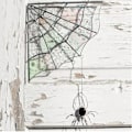 Miniatyrbillede 1 af 4: Edderkoppespind Dør Top, Edderkoppespind Farvet Glas Vindue Vægophæng, Halloween Atmosfære Forbedrende Dekoration E