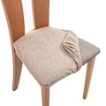 Miniatyrbild 1 av 6: Stretch Jacquard stolskydd för matstolar, tvättbara matstolsöverdrag matsal stolsöverdrag (Khaki, 4) Khaki ,4PCS