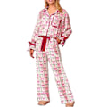 Miniatyrbild 1 av 3: Damjulpyjamas Set med 2 delar, rosett, långärmad skjorta, byxor, nattkläder, pyjamas A M