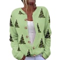 Miniatyrbild 1 av 4: Ful Jultröja för Kvinnor Söt Jul Öppen Framknappad Cardigan Stickad Ytterkläder Kavaj D S