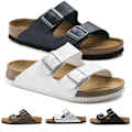 Miniatyrbild 4 av 5: Birkenstock Arizona Soft Footbed Tofflor Unisex Slip On Vardagsskor White 45