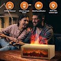 Miniatyrbilde 7 av 10: Mini Peis Diffuser Luftfukter, Simulert Peisflamme Luftfukter med Fire Light Effekt, 150ml Cool Mist Luftfukter med 7 Farger som Endres White