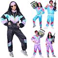 Pikkukuva 6 / 7: 80-luvun unisex-asu retro-verryttelypuku 90-luvun hip hop -asut asusetti juhlaleluja Black M