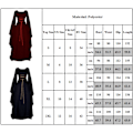 Pikkukuva 3 / 3: Naisten goottilainen pitkähihainen noitapuku Halloween-cosplay-asu wine red XL