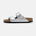 Miniatyrbild 1 av 6: Birkenstock Arizona Soft Footbed Tofflor Unisex Slip On Vardagsskor Silver 36