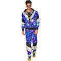 Miniatyrbillede 3 af 6: 80'er Outfit til Mænd, Retro 90'er Træningsdragt Afslappet Kostume, Sportstøj Bukser Hippie Kostumer Par Matchende Outfits Halloween Cosplay Tøj A L
