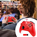 Miniatyrbillede 7 af 10: Trådløs controller til Xbox One & Xbox Series X|S PC Windows - Med lydstik Red