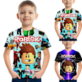 Pikkukuva 4 / 5: Roblox Sarjakuva Lapsi Lyhythihainen Pusero T-paita Löysä Poika A 140cm