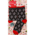 Miniatyrbilde 1 av 7: Dame Julenisse Reinsdyr Trykte Termiske Vintersokker Julegaver Grey Snowflake 1 Pair