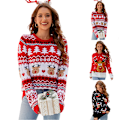 Miniatyrbilde 2 av 5: Dame Julegenser Pullover Langermet Strikket Sweat Xmas Stygg Pullover Topper B S