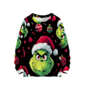 Miniatyrbillede 1 af 3: Dame 3D Grim Jule Sweater Sjov Nyhed Strikket Trøje Vinter Varm Langærmet Rund Hals Xmas Pullover Toppe #1 M