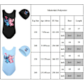 Miniatyrbild 3 av 3: 2024 Barn Lilo Stitch Badkläder Baddräkt Set Strand Simning Surfdräkt+Badmössa Set Black 130cm