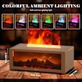 Miniatyrbilde 7 av 10: Mini Peis Diffuser Luftfukter, Simulert Peisflamme Luftfukter med Fire Light Effekt, 150ml Cool Mist Luftfukter med 7 Farger som Endres Black
