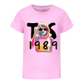 Miniatyrbild 1 av 4: Barn Ungdom Taylor Swift Tryckt T-shirt / Träningsset Swiftie Toppar Tee Kläder Pink 140cm
