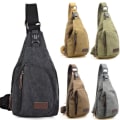 Miniatyrbild 1 av 2: Axelväska Canvas Crossbody Axelväska Dragkedja Bältesväska Pojkar Khaki