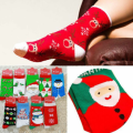 Miniatyrbillede 5 af 7: Dame Jul Julemand Rensdyr Print Termiske Vinter Sokker Julegaver Christmas Scarf Deer 1 Pair