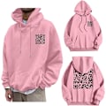 Miniatyrbild 1 av 8: Rolig FU QR-kod Hoodie QR-kod Hoodie Unisex Rolig Skämt Skanningsbar Grafisk Tryckt Tröja med Huva Pink 2XL