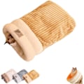 Miniatyrbild 1 av 7: Vintervarm Sovsäck för Katter Mjuk Plysch Katthideout Snuggle Sack Katthåla Säng för Innekatter Brown M