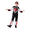 Miniatyrbild 2 av 6: Barnens Racingförare Professionell Sportrollspel Långärmad Jumpsuit Hatt Set Pojkar Karneval Halloween Party Kostym 130cm