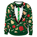 Miniatyrbilde 1 av 3: Unisex Stygg Julegenser Trykt Genser, 3D Morsom Digitaltrykk Sweatshirt #6 XL