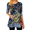 Miniatyrbillede 2 af 3: Dame Jule Snemand Printet Langærmet Sweatshirt Top blue 4xl