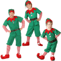 Miniatyrbild 1 av 5: Vuxen Kid Cosplay Elfdräkt Jul Fancy Dress Tomtehjälpare Festkläder Boys 8-9 Years