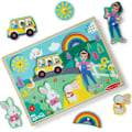 Miniatyrbild 1 av 8: Ms. Rachel Melissa & Doug Träpussel med Sångstift, 6-delar med Hela Sånger, Leksaker för Småbarn för Pojkar och Flickor 2-5+ År
