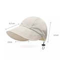 Miniatyrbilde 7 av 9: Sommerhatt for kvinner med bred brem, sammenleggbar solhatt, anti-UV strandvisir Beige