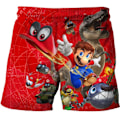 Miniatyrbild 1 av 3: Barn 3D Super Mario Bro Badshorts Simshorts Strandkläder Present D 130cm