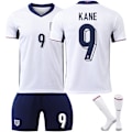 Miniatyrbillede 1 af 2: 2024 Europamesterskabs Trøjer til Børn Fodboldtrøje Sæt #9 KANE Fodboldtræningsuniformer 18