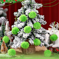 Miniatyrbilde 9 av 10: 12 stk. Limegrønne Furry Julekulepynt Furry Alvepynt Fuskepels Julekuler til Tre Grønn Juletrepynt Green Shorthair