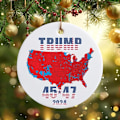 Miniatyrbilde 1 av 2: 2024 US State Memorial Ornaments, 2024 Julepynt, USA Kart Stil Juletrepynt H