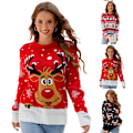 Miniatyrbilde 3 av 5: Dame Julegenser Pullover Langermet Strikket Sweat Xmas Stygg Pullover Topper C XL