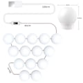 Miniatyrbillede 2 af 10: Spejllys, 14 Hollywood LED Spejllys med Sensor Switch, 3 Farver, Dæmpbart Kosmetikspejl, Fleksibel DIY LED Strip, Med USB Kabel