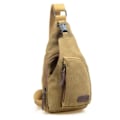 Miniatyrbild 2 av 2: Axelväska Canvas Crossbody Axelväska Dragkedja Bältesväska Pojkar Khaki