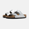 Miniatyrbild 2 av 6: Birkenstock Arizona Soft Footbed Tofflor Unisex Slip On Vardagsskor Silver 37